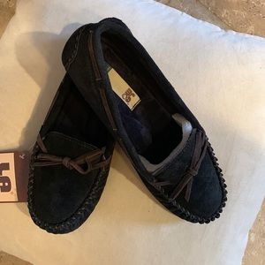 Lomo black suede moccasins